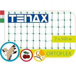 Сітка захисна від птахів Ortoflex, Tenax, осередок 10 x 12 мм, рулон 2 х 500 м, зелена, поліпропілен