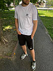 Чоловічий літній костюм Adidas білий із чорним футболка та шорти Адідас і шкарпетки в подарунок, фото 2