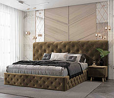 М'яке ліжко Oscar/ Оскар з тумбами велюр лате та підйомним механізмом ТМ Viorina-Deko