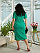 Плаття поло Урі модне трикотаж приталене короткий рукав великого розміру зелений, фото 4