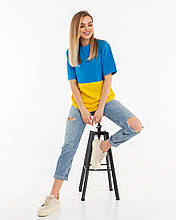 Жіноча футболка двокольорова з кулера великі розміри