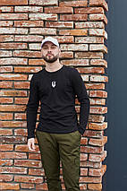 Лонгслів 'Pulse' з Тризубом (футболка з довгим рукавом) чорний, фото 2