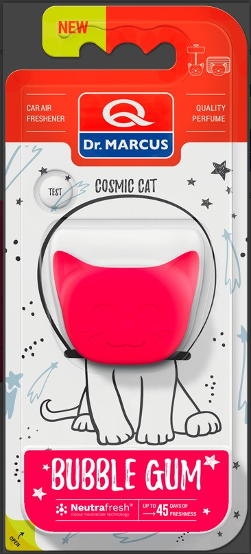 Освіжувач повітря для авто Dr. Marcus Cosmic Cat (вибір аромату), Ароматизатор, Нейтралізатор запахів Bubble Gum