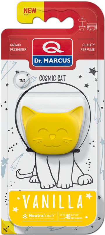 Освіжувач повітря для авто Dr. Marcus Cosmic Cat (вибір аромату), Ароматизатор, Нейтралізатор запахів Vanilla