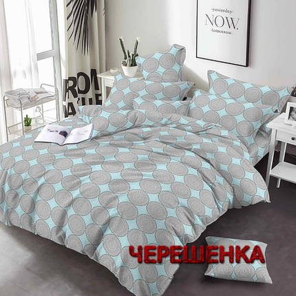 Тканина для постільної білизни Бязь "Gold" Lux GL3570grey (50м) абстрактні круги (сірі), фото 1