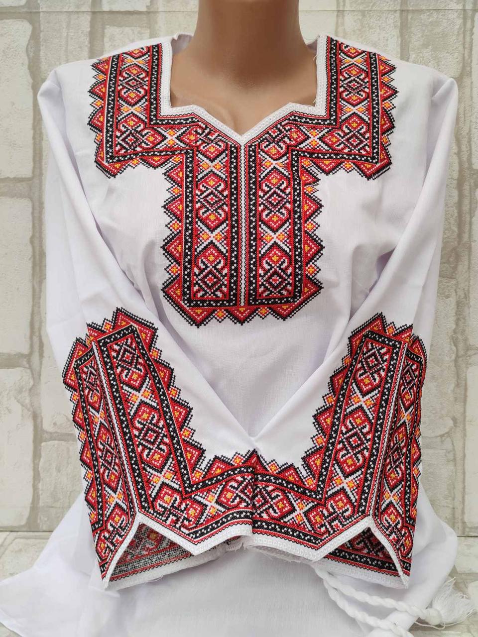 Вишиванка жіноча на домотканому полотні "Владлена 2"  48-56 р-ри, фото 1