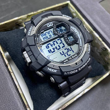 Військовий тактичний годинник водостійкий протиударний з підсвічуванням Q&Q 10 АТМ, армійський годинник для військових