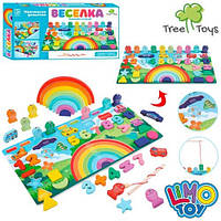 Дерев'яна іграшка Центр розвивальний дитячий, риболовля, цифри, коробка 45,5-23-4,5 см