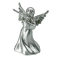 Ангел с дудочкой малый Новый Год MIS LT 6х4х3 см серебро