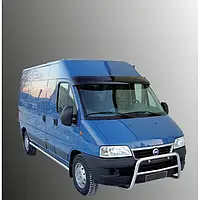 Козырек на лобовое стекло (черный глянец, 5мм) для Peugeot Boxer 1994-2006 гг