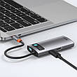 USB-хаб Baseus Metal Gleam Series 4 в 1 Type-C на 2хUSB + Type-C + HDMI Сірий (CAHUB-CY0G), фото 7