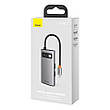 USB-хаб Baseus Metal Gleam Series 4 в 1 Type-C на 2хUSB + Type-C + HDMI Сірий (CAHUB-CY0G), фото 9
