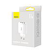 Зарядний пристрій (зарядка) для телефону Baseus Compact Charger 3 х USB 17 W Білий (CCXJ020102), фото 8