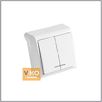 Выключатель 2-кл. белый с подсветкой ViKO Vera 90681050