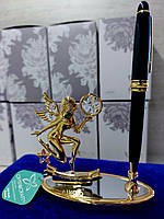 Письмовий набір "Дєва" Swarovski. ручка + статуетка золото