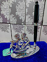 Письмовий набір "Близнюки" Swarovski. ручка + статуетка срібляста