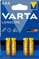 Алкалінові Батарейки AAA Varta LONGLIFE (4 шт.) Батарейка ААА LR03