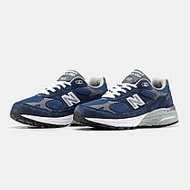 Чоловічі кросівки New Balance 993 Kith Navy Blue White MR993NV, фото 5