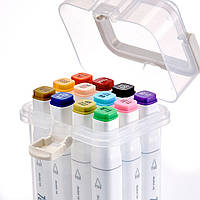 Маркери TOUCH 12 кольорів набір двосторонніх тіньових маркерів на спиртовій основі колірна палітра НА ВИБІР, фото 4