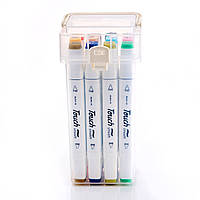 Маркери TOUCH 12 кольорів набір двосторонніх тіньових маркерів на спиртовій основі колірна палітра НА ВИБІР, фото 9