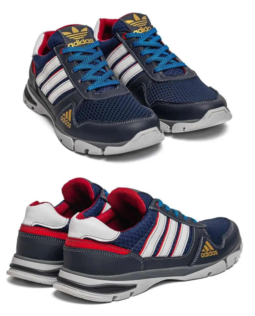 Чоловічі літні кросівки Adidas (Адідас) Tech Flex Blue, туфлі текстильні, кеди сині, чоловіче взуття, фото 1