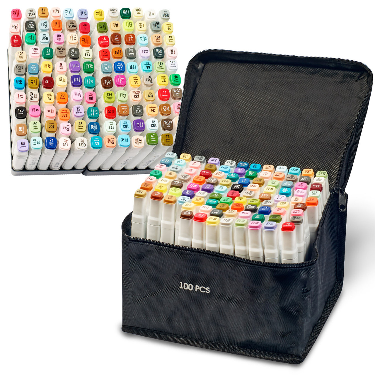 Набор профессиональных двухсторонних маркеров Touch для скетчинга 100 цветов в чехле, Маркеры для дизайнеров - фото 5 - id-p1828737666