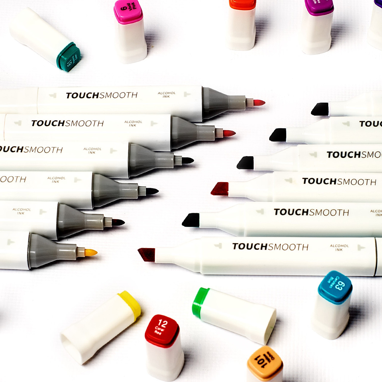 Набор профессиональных двухсторонних маркеров Touch для скетчинга 100 цветов в чехле, Маркеры для дизайнеров - фото 7 - id-p1828737666