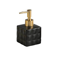 Дозатор для жидкого мыла керамический, диспенсер мыла для ванной комнаты и кухни Черный aiw s