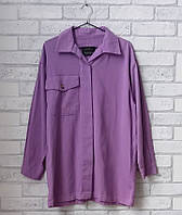 Женский жакет однотонный, трикотажная рубашка пиджак женская M