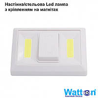 Настенный светодиодный светильник COB Led WATTON WT-382 на батарейках ААА, навесная световая панель aiw s