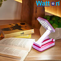 Аккумуляторная настольная лампа Watton WT-006 светодиодный светильник трансформер работает до 10 часов Розовый