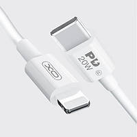 Кабель для заряджання USB XO NB-Q189 Type-C - Lightning 1М шнур для телефону Білий
