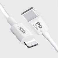 Кабель для заряджання USB XO NB-Q189B Type-C - Lightning 2М шнур для телефону Білий