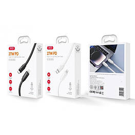Кабель з функцією супер швидкого заряджання USB XO NB-Q233A Type-C - Lightning 27W 1М Чорний