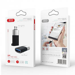 Перехідник OTG XO NB149G для синхронізації даних USB - microUSB Чорний