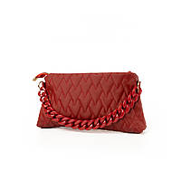 Сумка женская стильная, качественная красивая стеганая сумочка с ручкой-цепочкой, женский клатч, Красный aiw s