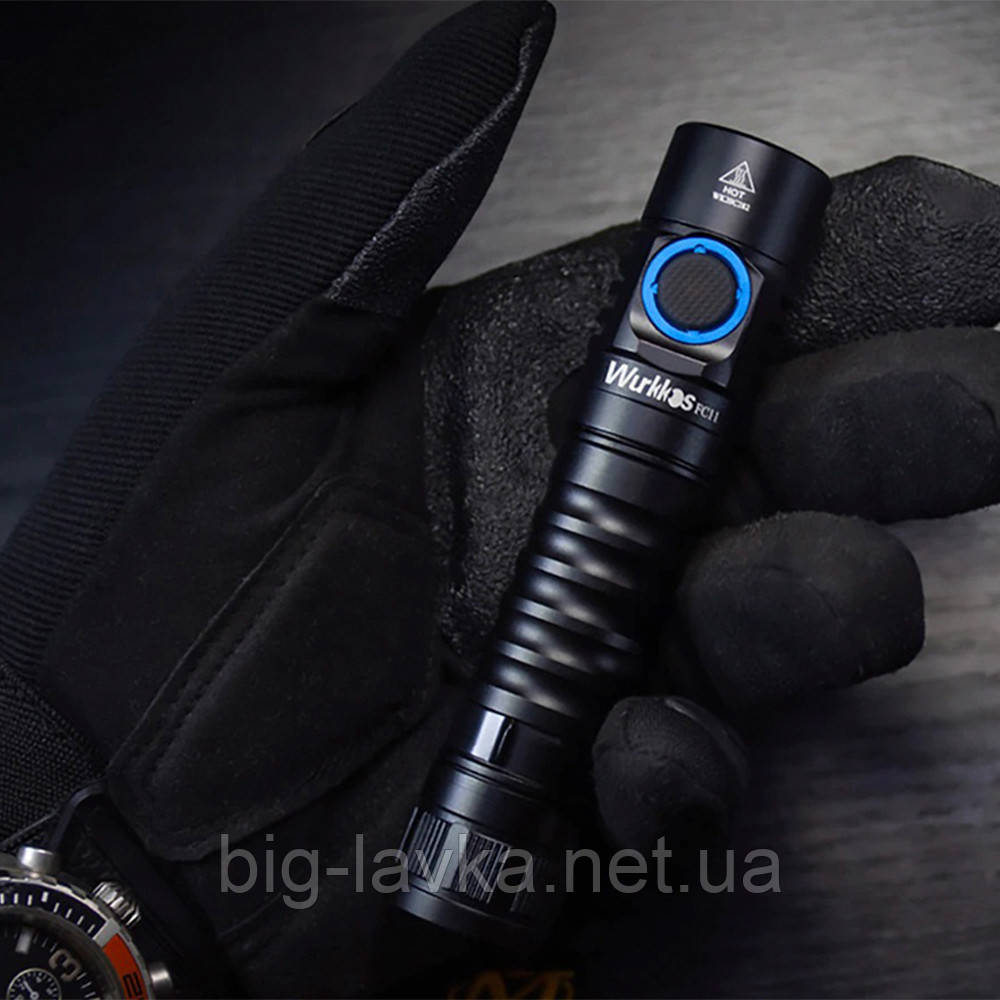 Ліхтар Wurkkos FC11 з магнітом та акумулятором на 1300LM 5000K 18650 USB Type-C 5000K + 18650 Чорний, фото 1
