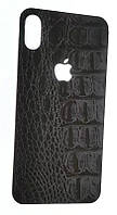 Защитная пленка наклейка на крышку телефона для Apple iPhone X (5.8") Crocodile black
