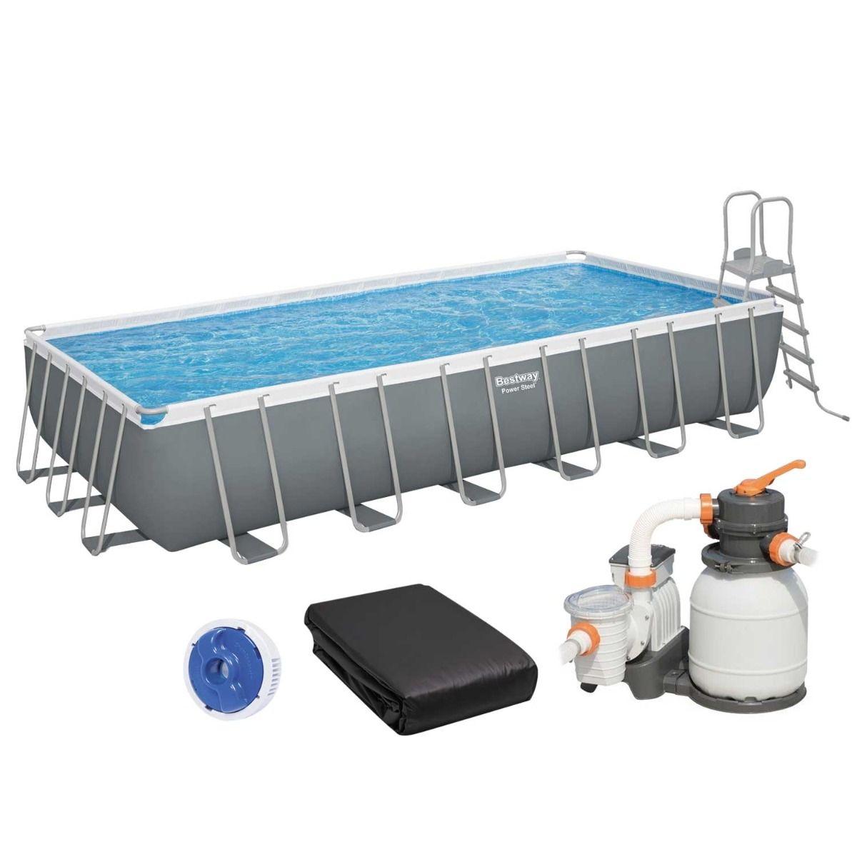 Bestway 56475 каркасний басейн 732 х 366 х 132 см, пісочний ф-р насос, сходи, тент