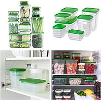 Набор контейнеров для еды, продуктов, хранения IKEA PRUTA прозрачный 17 шт.