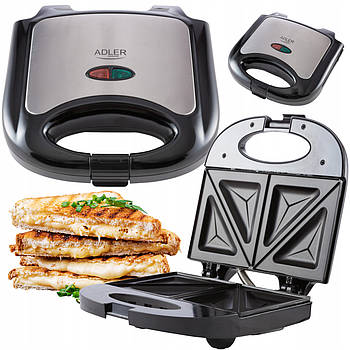 Бутербродниця Adler AD 3015 – 850 Вт, антипригарне покриття, Польща