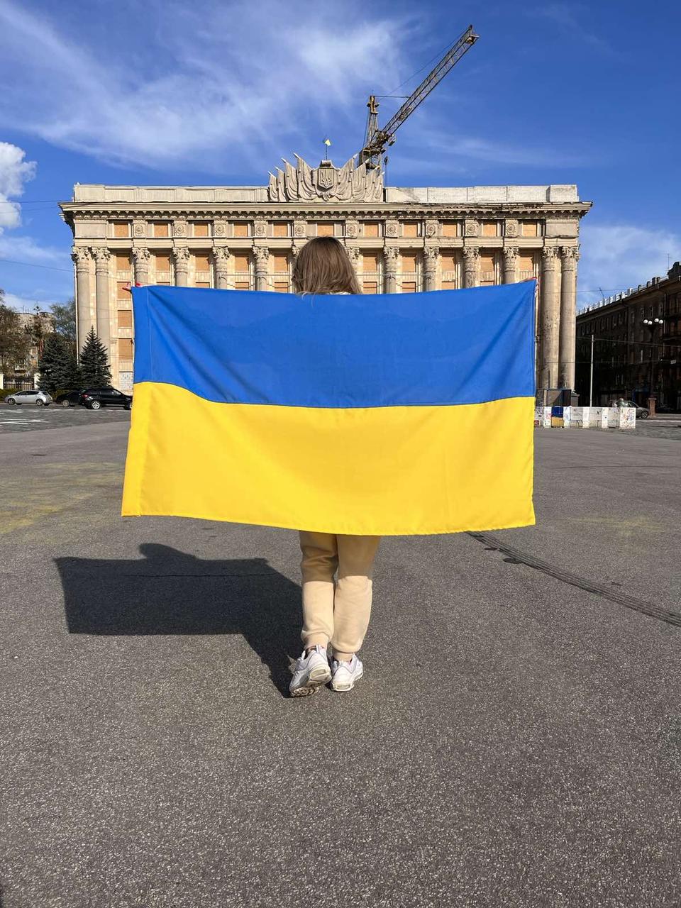 Прапор України 90*140см з габардину з карманом під прапоршток (древко), фото 1