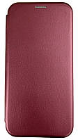 Кожаный чехол книжка Elegant book на Oppo A55 (на оппо а55) бордовый