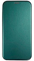 Кожаный чехол книжка Elegant book на Oppo A76 (на оппо а76) изумрудный