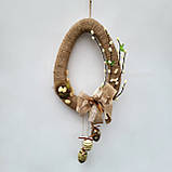 Пасхальний вінок на двері чи стіну в натуральних, теплих тонах, фото 5