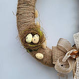 Пасхальний вінок на двері чи стіну в натуральних, теплих тонах, фото 8