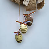 Пасхальний вінок на двері чи стіну в натуральних, теплих тонах, фото 4