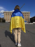 Прапор України великий з атласу 140х90см, карман під прапоршток, фото 3