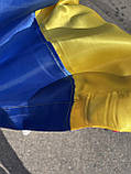 Прапор України великий з атласу 140х90см, карман під прапоршток, фото 5
