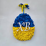 Жовто-блакитне пасхальне яйце як декор на двері, стіну від 52 см висотою, фото 5